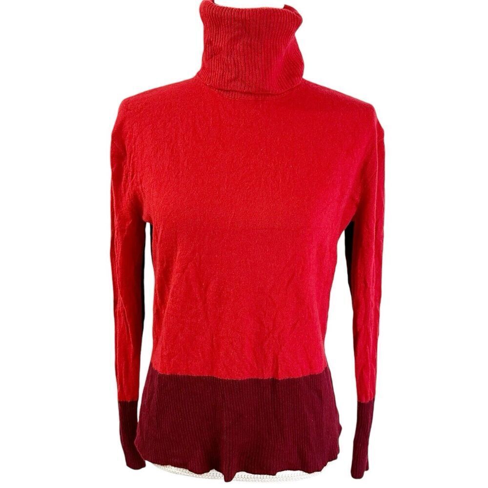 Summersalt Womens The Coziest‎ Cashmere Blend Turtleneck Size XS Pinot & Lava